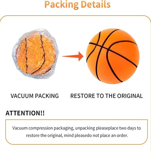 Silent Basketball and Hoop Set, Silent Basketball, 2025 Upgrade Quiet Foam Indoor Training Ball, No Noise with Wall Mount Hoop Silent Ball Professional Indoor Basketballs Frame(No.5-8.66")