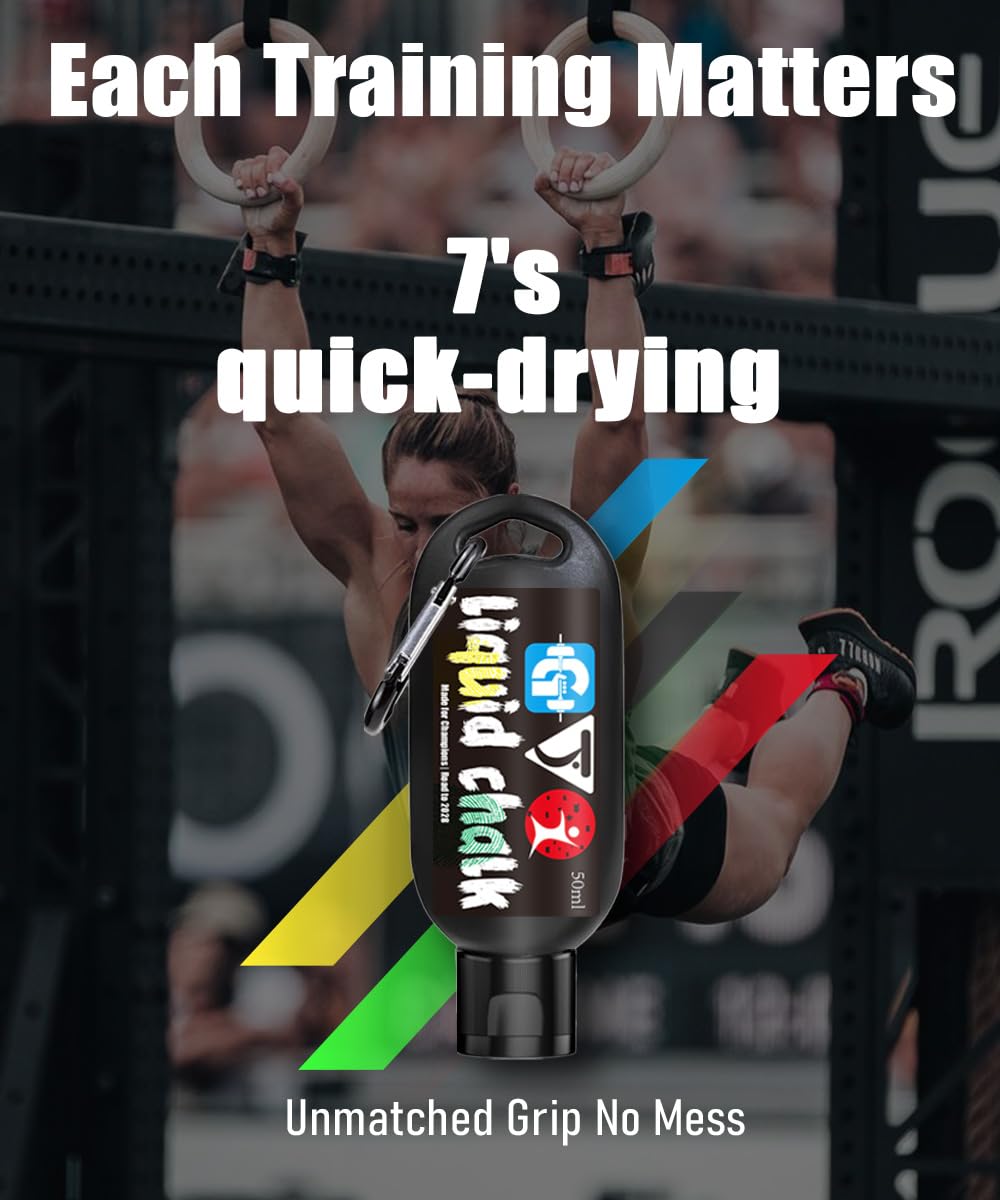 GJQ Liquid Chalk Mess-Free Gym Chalk 7’s Quick-Drying for Weightlifting, Gymnastics, Rock Climbing, Pole Dancing Sweat Resistant and Long Lasting for Stronger Hand