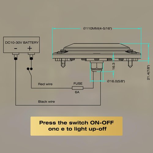 Goldlife 6,000LM Marine Underwater LED Light for Boat, B4-3 Blue, 4.3" 60W DC10-30V 6LED, Dimmable Color-Changing IP68 Submersible Boat Yacht Transom Pontoon Sailboat Light Surface Mount 316 Stainless