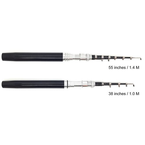 Portable Mini Small Fishing Rod and Spinning Reel Combos, Compact Telescopic 55inches Pocket Pen Fishing Pole with Line Lures Hooks for Freshwater, Ice Fishing and So On (Full Kits, 55inches / 140cm)