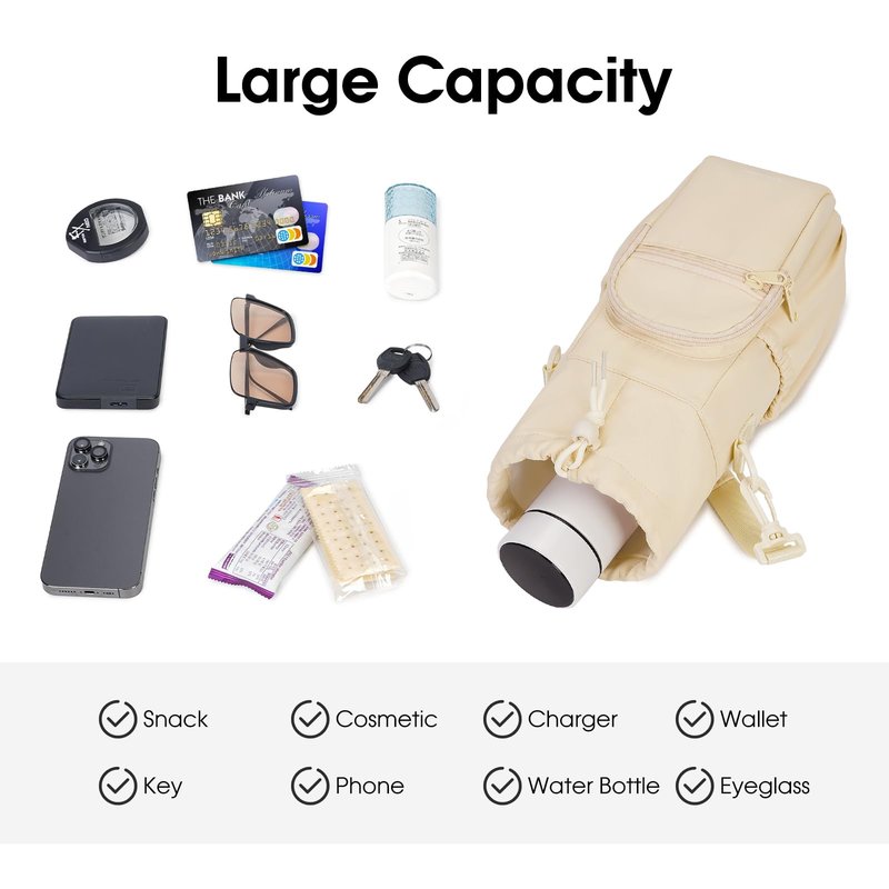 sportsnew Water Bottle Holder 40oz Crossbody Insulated Cup Sleeve Water Bottle Carrier Sling Bag with Phone Pocket, Walking
