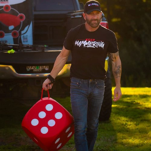 Morrell Big High Roller 17 Pound Compound and Crossbow 6 Sided Any Tip Dice Cube Archery Target with 6 Sides, 21 bullseyes, and Carry Handle, Red