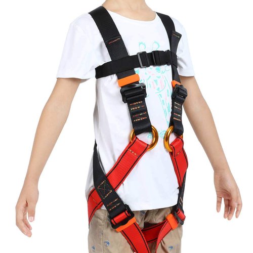 HandAcc Kids Climbing Seat Belt, Youth Full Body Safety Belt for Outdoor Expanding Training Caving Tree Climbing, Zipline Belt Rappelling Equip