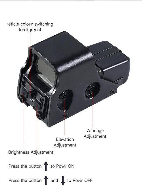 551 Holographic Red&Green Dot Sight-3MOA DOT&68MOA Circle Reflex Sight for Fit 20mm Picatinny Rail