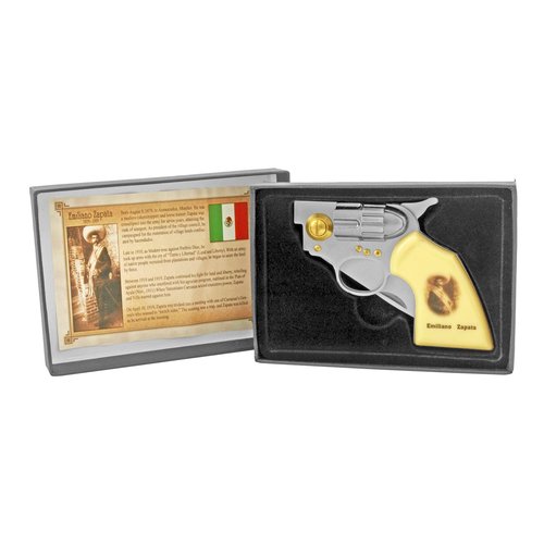 LALAPORT Emiliano Zapata Collectors Lockback Manual Folding Knife West Revolver Style with 3Cr13 Stainless Steel Blade Perfect EDC and Collectible