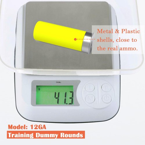 Bayattoo 12GA Safety Practice Rounds Action Trainer Dummy Round Dry Fire Training Snap Cap (6pk)