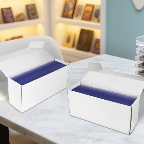 DEDC 3Pcs 14.8-Inch Semi-Rigid card holder Storage Box, trading card storage box, wooden cardboard card storage box