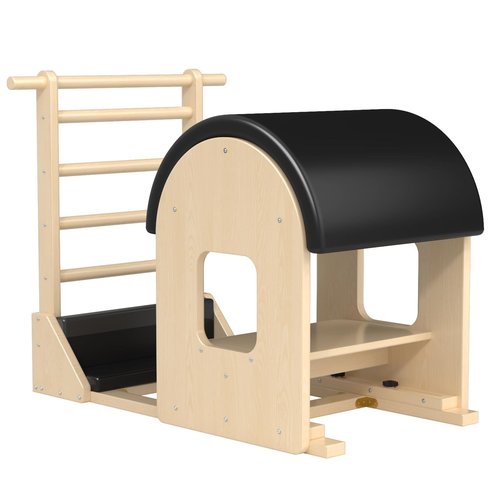 GDMSTIH Black Pilates Ladder Barrel, Wooden Spine Corrector Pilates Machine for Home Workout, Pilates Arc for Balance, Core Strengthening and Stretching-9T2pw9