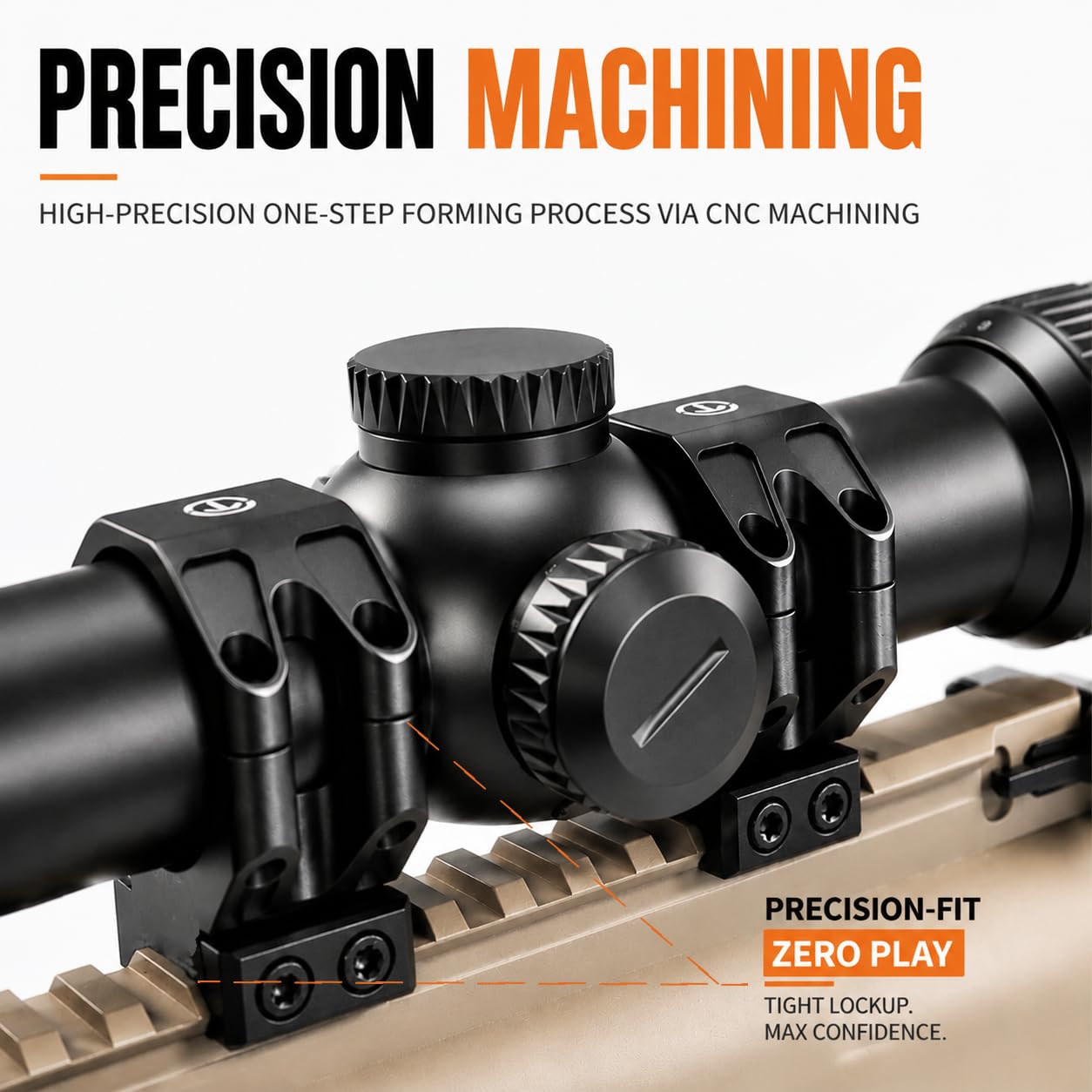 Techhunters Precision Rifle Scope Rings - 6061-T6 Aluminum Picatinny 30mm Scope Mounts 1.05 inch Center High (Medium, 30mm)