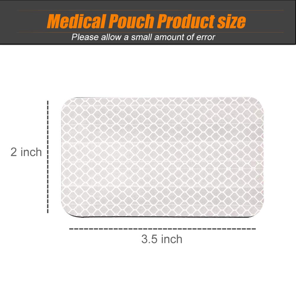 R.SASR 6 Pack Extra Reflective Patch Hook Fastener for Safety (White)