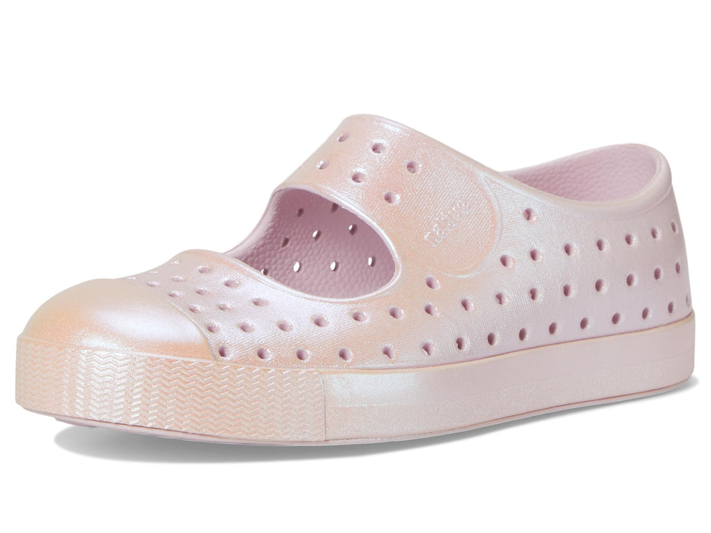 Native Shoes Kids Unisex Jefferson Juniper (Toddler), Barely Pink/Barely Pink/All Over Shine, 7 Toddler M
