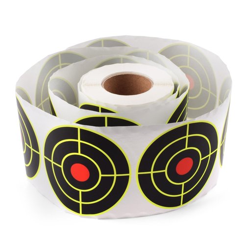 SKLK-SEL 3" Reactive Paper Targets 250 Pcs Splatter Targets Stickers Targe with Fluorescent Yellow for Shooting Range for BB Gun, Pellet Gun, Airsoft, Rifle Shooting Practice (Round-Yellow)