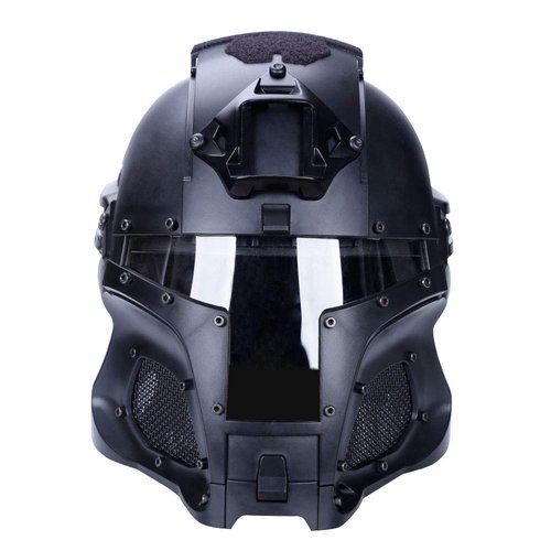 Tactical air Gun Full face Protective Helmet, Sorta-Kinda Mandalorian/Boba Fett/Galac-Tac Style Helmet, Suitable for air Gun Paintball, CS Outdoor Sports Military Film