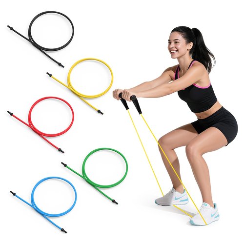 Resistance Bands with Handles, Exercise Resistance Bands, for Resistance Training, Physical Training, Muscle Toning, Yellow