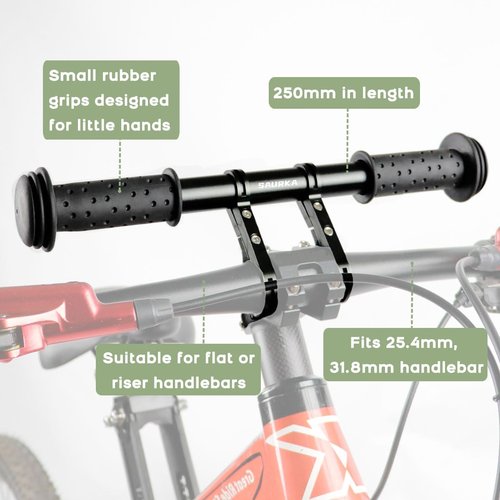saurka Upgraded Kid Bike Seat Front Mounted and Handlebar for Mountain Bike Parent-Child Cycling, Child Bicycle Seat&Child Handlebar for All Adult MTB Bike Cycling(Handlebar+Seat)