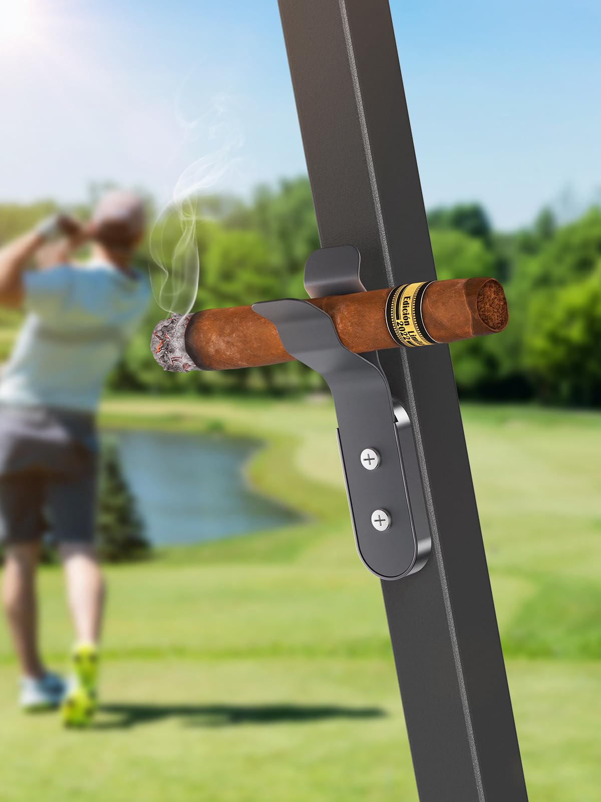 ICARMOUNT 2 in 1 Magnetic Golf Holder for Golf Cart, Fishing Boat, Duck Blind - Fit Gauges 30-60 [Never Crush], Aluminum Alloy Clip with Detachable Golf Divot Tool, Golf Cart Accessories, Golfer Gift