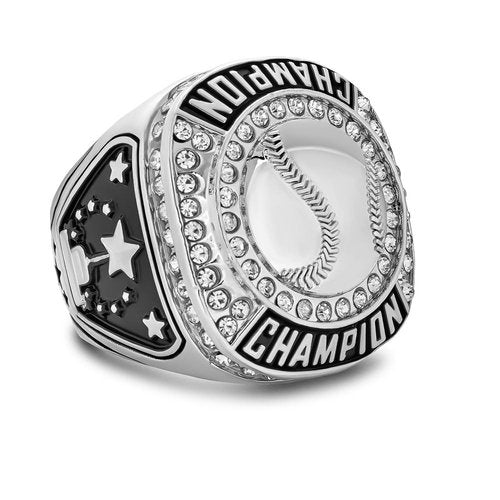 Express Medals Champion Baseball Softball Trophy Ring Award Gift Fantasy Prize with Display Neck Chain and Stand Championship Rings