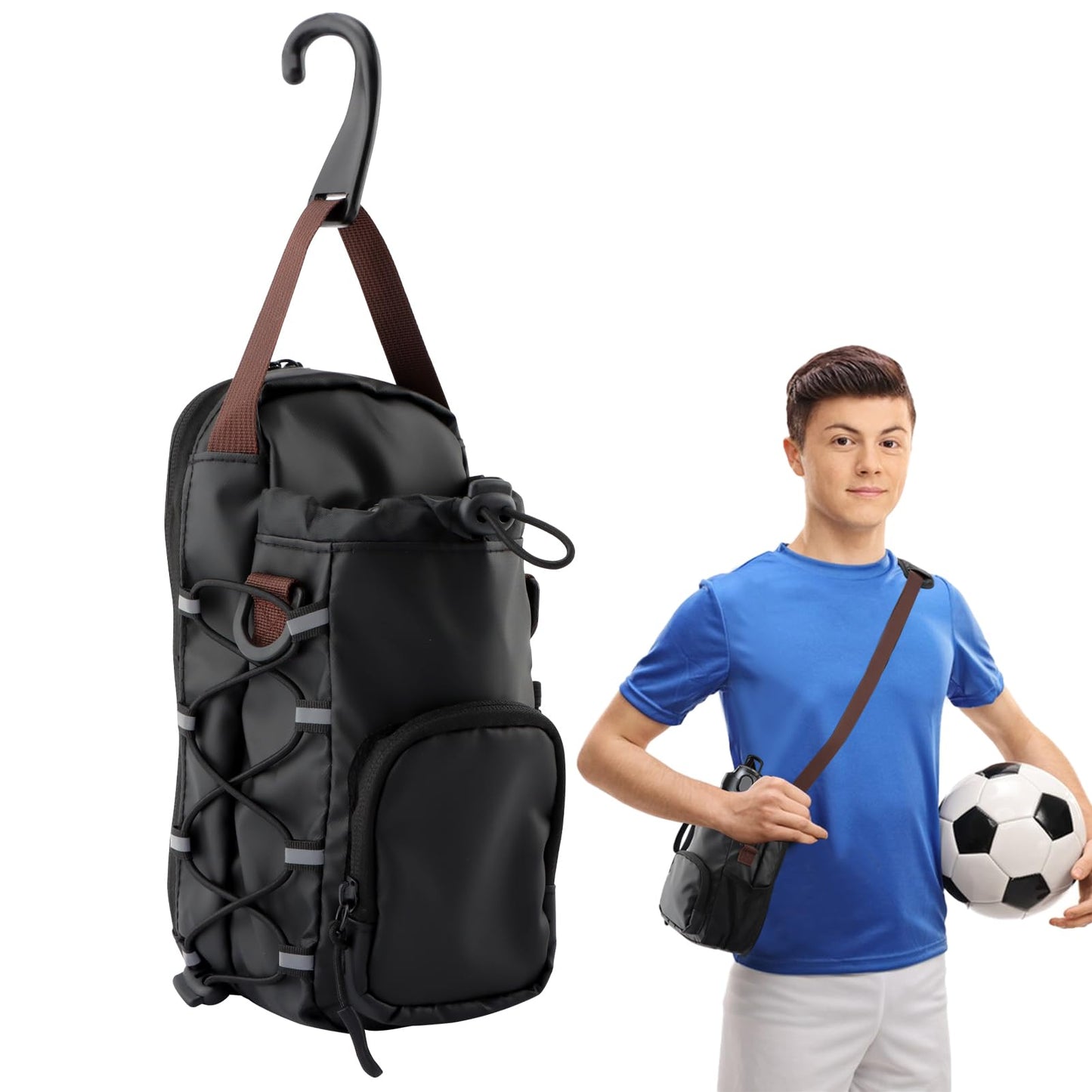Kakalote Magnetic Gym Bag for Men and Women, with Phone Pockets & Shoulder Strap Water Bottle Holder Small Gym Bag for Sports and Travel(Black)