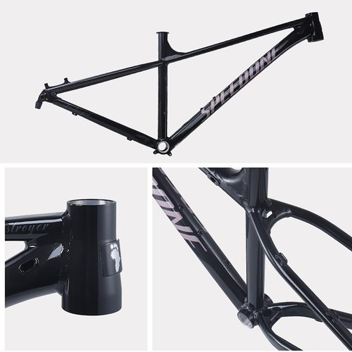 KLWEKJSD 27.5er 29er Aluminum Alloy Bike Frame 380mm/420mm/465mm Mountain Bike Frame Thru Axle 12×148mm XC/AM Hardtail Frame Disc Brake BB68mm (Color : 29er Black, Size : 465mm)