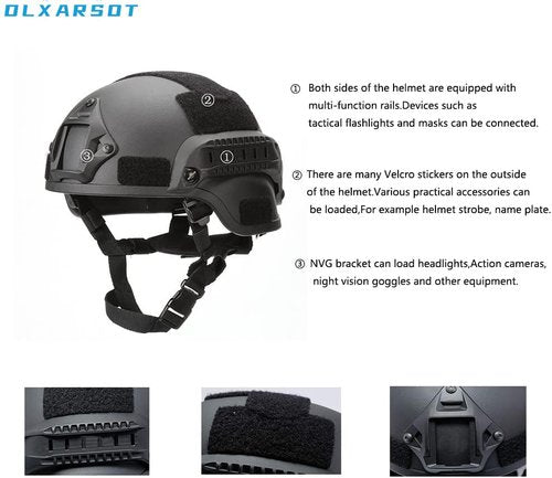 Tactical Airsoft Helmet and Mask,Detachable Full Face Mask Goggles with NVG Mount and Side Rail,Military Tactical Airsoft Gear