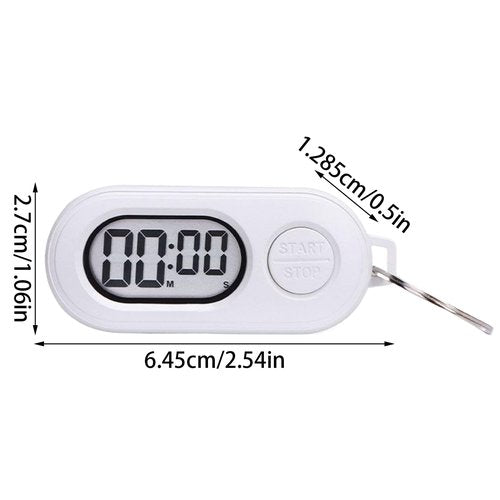 Stop Timer Portable Sports Stop Watch Key Chain Digital Countdown Clock LCD Screen Digital Clock Accessories for Cooking, Training, Shower, Studying