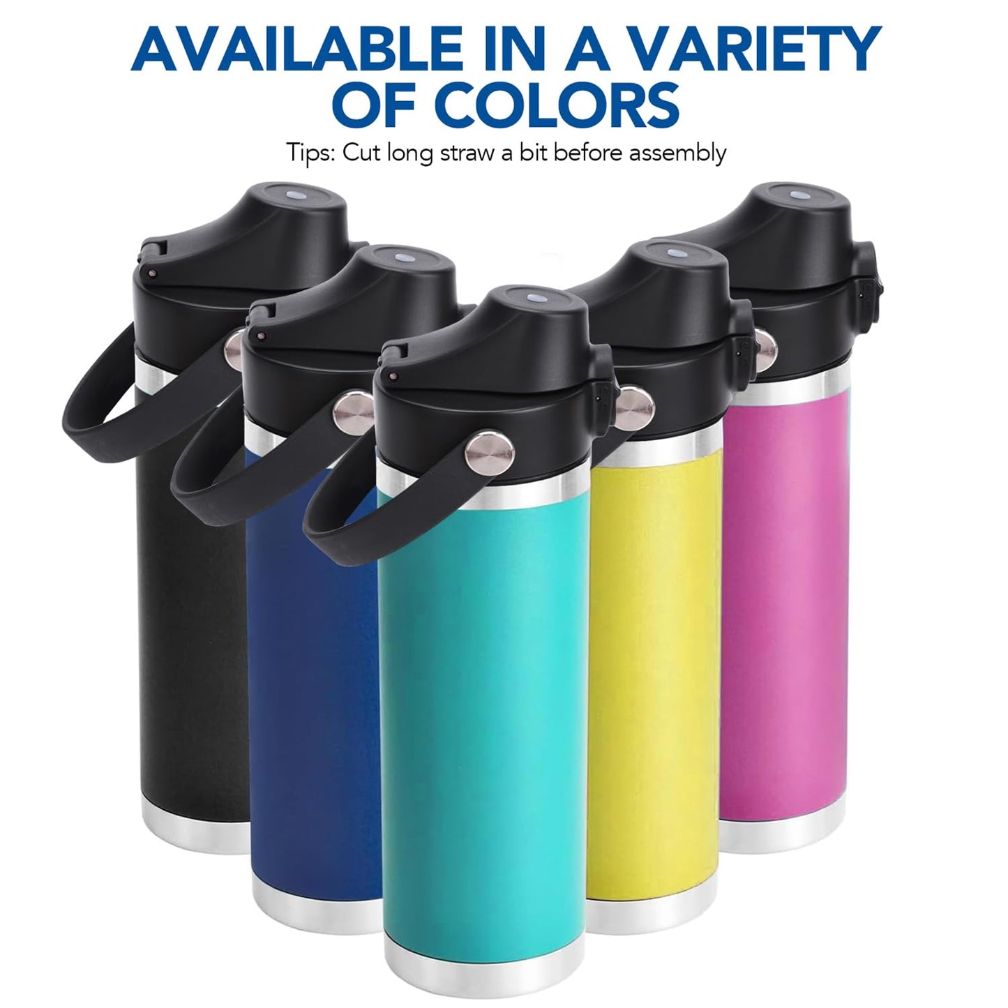 POYAKU Auto Spout Lid for Yeti Rambler 12/18/26/36/46/64 Oz Chug Cap Replacement with Soft Handle for RTIC | Leakproof | BPA Free | Dishwasher Safe (Aotu Spout Lid, Black)