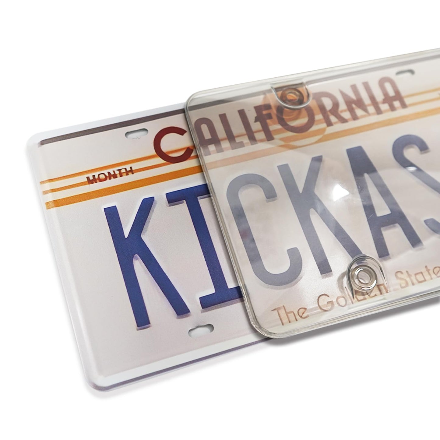 License Plate Covers & Frames,2 Pack License Plate Covers and Frames Combo,Unbreakable Car License Plates Shields Holder Fits Any Standard US Plates with Screws Caps (Gray)
