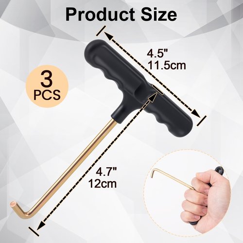 JYvivid 3 Pcs Trampoline Spring Pull Tool, T-Hook Spring Puller, Trampoline Spring Tool, Spring Hook for Spring Installation, Jumping