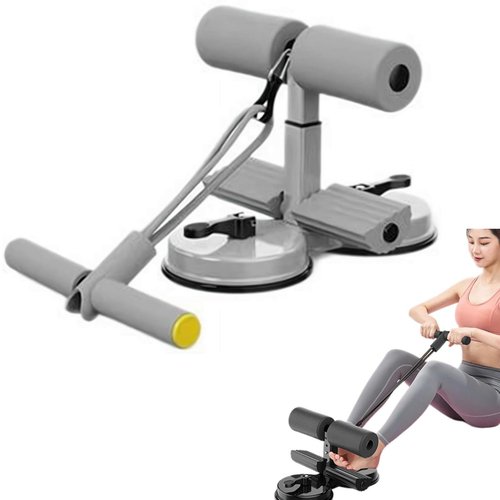 Ab Training Auxiliary Device,Portable Adjustable Sit up Core Exercise Equipment with Double Suction Cups,Three Levels of Height, Multi-Functional Workout Ab Machine for Home&Gym (Black)