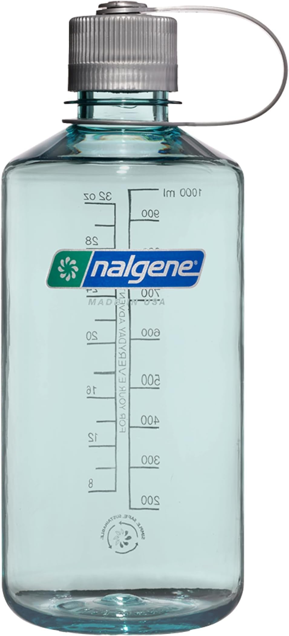 Nalgene Leak Proof Tritan BPA-Free Water Bottle - 32 oz Narrow Mouth - Made in the USA for Outdoor Use & Daily Hydration (Seafoam) (Pack of 6)