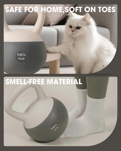 PAETA Soft Kettlebell for Home Gym ??Anti-Slip Grip & Wide Handle Design, Soft-Sided Cushioned Base Kettlebell, Soft Kettlebell set for Strength Training - Ideal for Men, Women, 45lbs