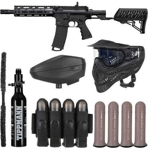 Action Village Tippmann TMC Elite Rivalry Paintball Gun Package Kit - Black/Black
