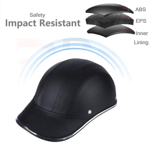 Bicycle Helmet PU for Adults Small/Large Baseball Cap Bike Helmet for Women and Men Adjustable Safe Sunshade 21.7-24.4 INCH Bike Cycling Helmets (Black, Large)