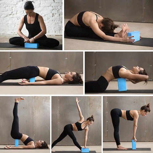 ARLTB 2 Pack Yoga Blocks 9"x 6"x 4" EVA Foam Blocks with Strap, High Density Block for Support and Deepening Poses