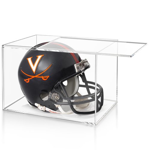 Mini Helmet Display Case, Clear Acrylic Display Cases for 1/2 Football Baseball Helmet Showcase, UV Protection Mini Helmet Storage Box – 1 Pack