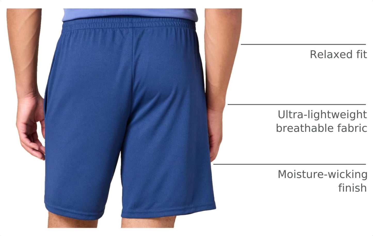 Amazon Essentials Men's Athletic Basketball Gym Shorts, Breathable Moisture Wicking Loose-Fit with Elastic Waist, Pack of 2, Burgundy/Navy, Medium