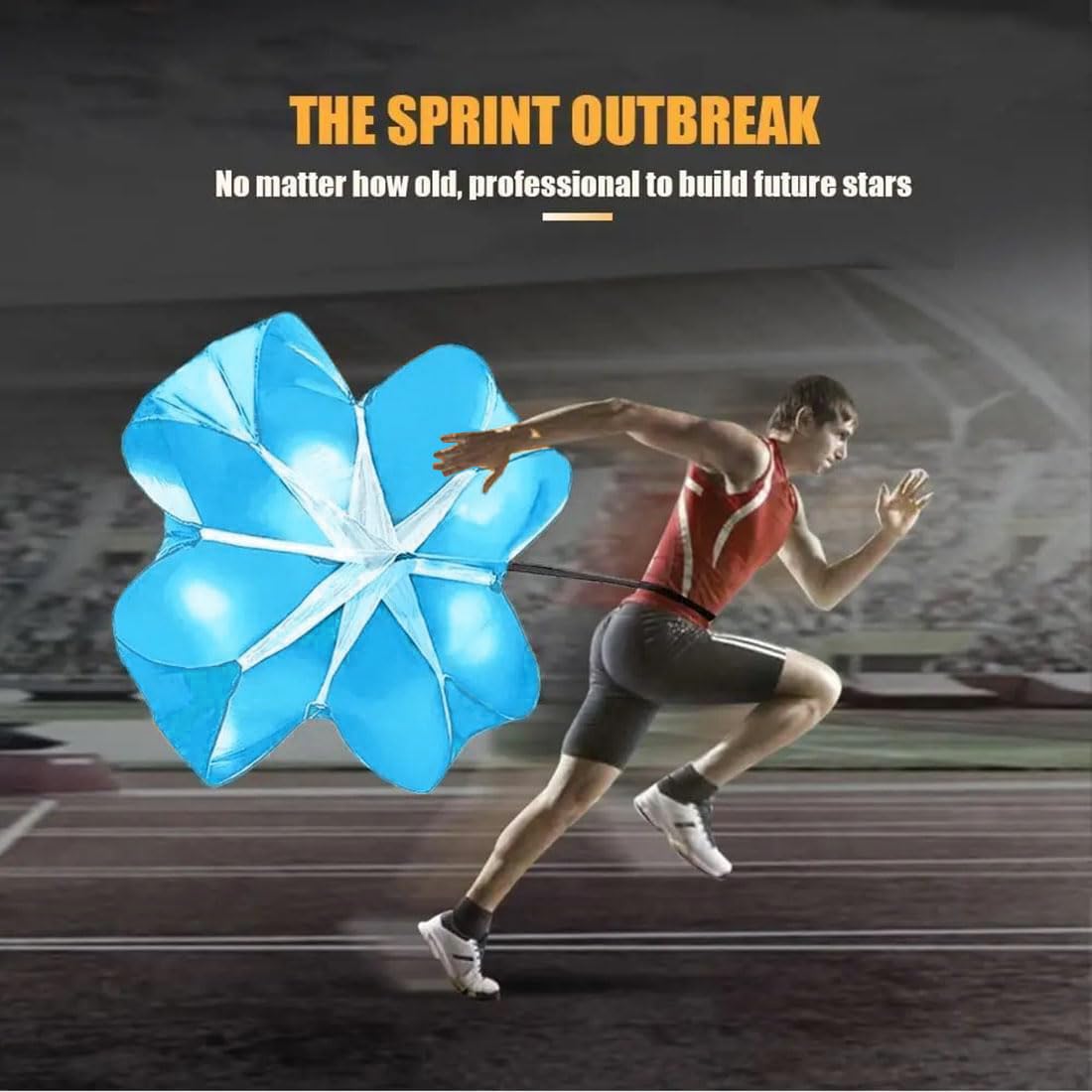 EastyGold Running Speed Chute Resistance Parachute 56 inch Powerchute Umbrella Training Sprint Power Soccer Trainer for Runner, Football, Soccer Drilling