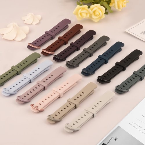 4 PACK Sport Bands Compatible with Fitbit Luxe Bands for Women Men, Soft Replacement Straps Wristbands for Fitbit Luxe Fitness and Wellness Tracker (Smoke Violet/Light Pink/Starlight/Black,Small)