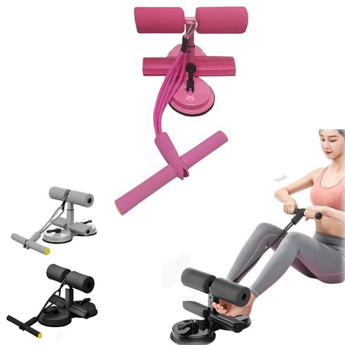 Ab Training Auxiliary Device, Double Suction Cups, Three Levels of Height Adjustment, Core Exercise Ab Machine, Abdominal Muscles Full Body Training, for Abs Home Gym Exercise (Pink)