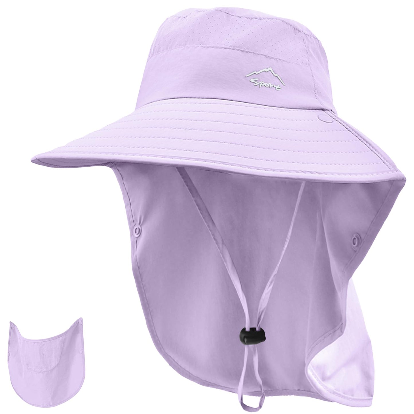 Rosoz Sun Hat for Men Women with Neck Flap,Wide Brim UPF50+ Fishing Hat with Detachable Face Cover Outdoor Sun Protection Hat