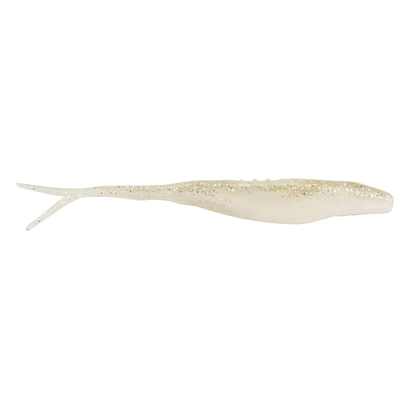 PowerBait Jerk Shad Soft Plastic Bait, 5" White Ice, 10 Count
