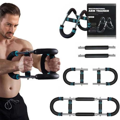Saker Twister Arm Trainer, 40-100lb Adjustable Chest Workout Equipment, Triceps & Shoulder Workout, Portable Detachable Spring Resistance Home Fitness Equipment. (Blue)