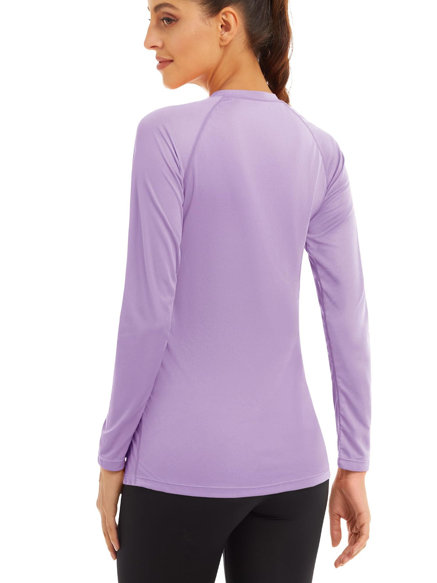 MAGCOMSEN Womens Workout Shirts Long Sleeve Shirts for Women Summer Shirts Fishing Shirts for Women Rash Guard Shirts Hiking Shirts for Women Lightweight Grey Purple