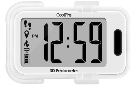 COOLFIRE 3D Accurate Pedometer for Walking, Simple Step Counter with Large Watch Display, Pedometer for Walking Steps, Calorie and Miles. Fitness Tracker, Ready to Use or Customize via App PDWT03