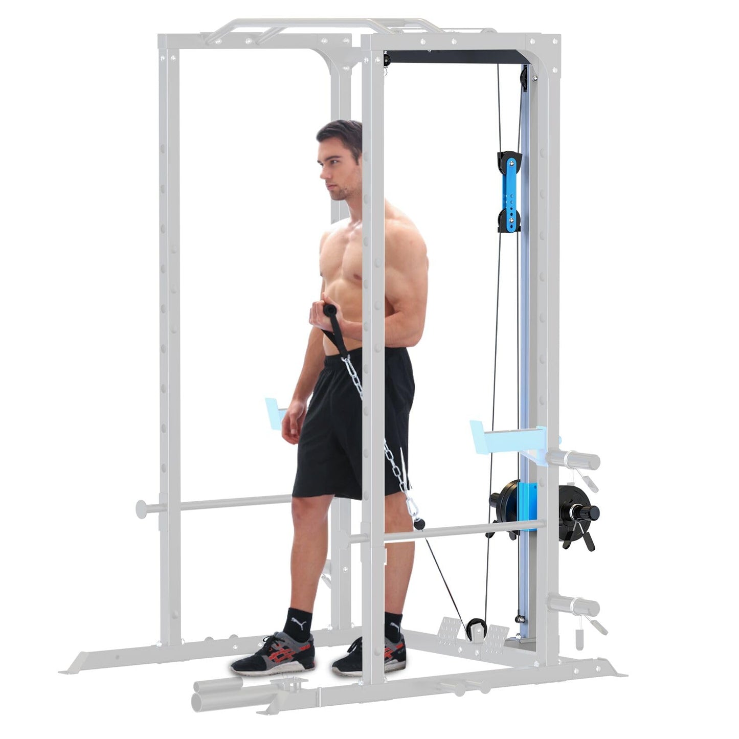 ULTRA FUEGO LAT Pull Down Attachment for Power Cage, Multi-Functional Power Rack Optional Cable Pulley System for Home Gym, Addition for ULTRA FUEGO Power Cage(LAT Pull Down Attachment Only)