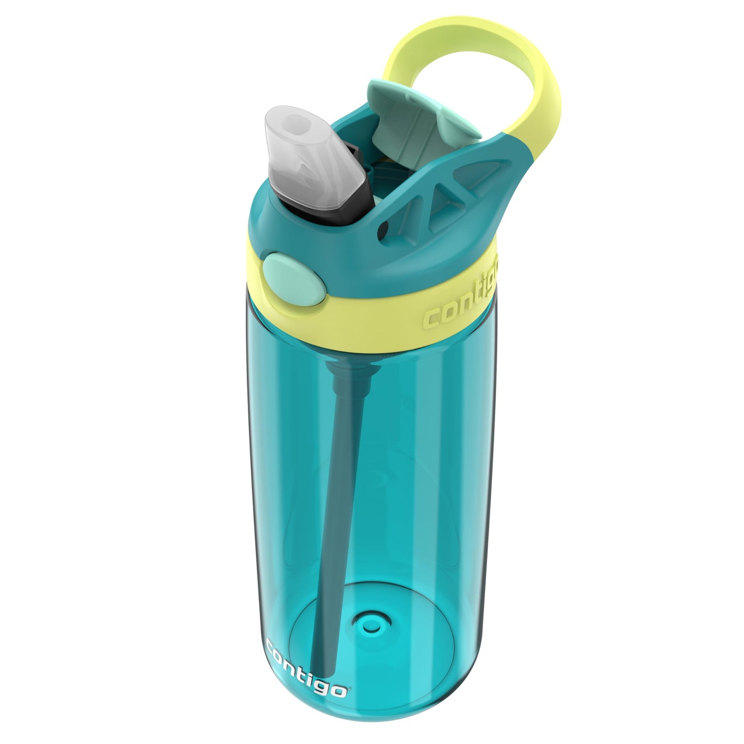 Contigo Aubrey Kids Water Bottle, 20oz, Juniper/Limelight, Spill-Proof Lid, Dishwasher Safe, BPA Free, Blue and Yellow