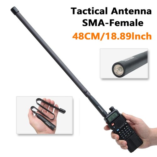 TIDRADIO Ham Radio Antenna SMA-Female 18.8-inch High Gain Foldable CS Tactical Antenna-VHF/UHF 144/430MHz for Baofeng UV-5R BF-F8HP Pro 5RM UV-21R K5PLUS GM-15Pro AR-152 UV-5G Plus Accessories-2 Pack