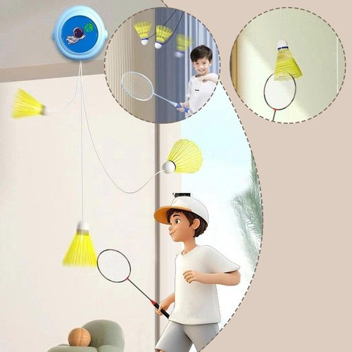 Single-Player Badminton Trainer Rebound Practice Device, Badminton Rebound Trainer, Badminton Training Tool, Self-Exercise Badminton Single Training Kit with Elastic Cords