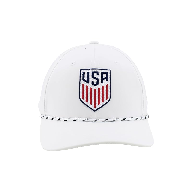 USMNT Officially Licensed Snapback Rope Hat - White, One Size