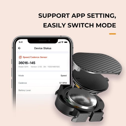 Magene S314 Cadence/Speed Sensor for Cycling, Bike Wireless ANT+/Bluetooth RPM Cadence/Speed Sensor Compatible with Phone APP and Bike Computers, Sports Watch Like Garmin, Onelap etc...